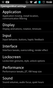 Cyanogenmod Settings